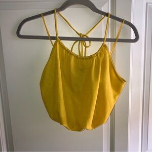 Zara golden yellow crop halter‎ top medium NWT